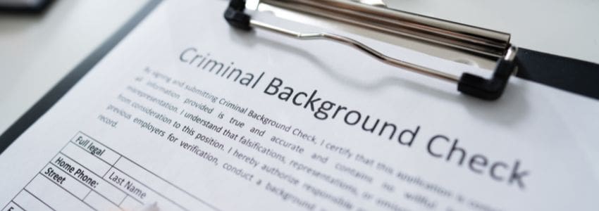Application for a criminal background check.