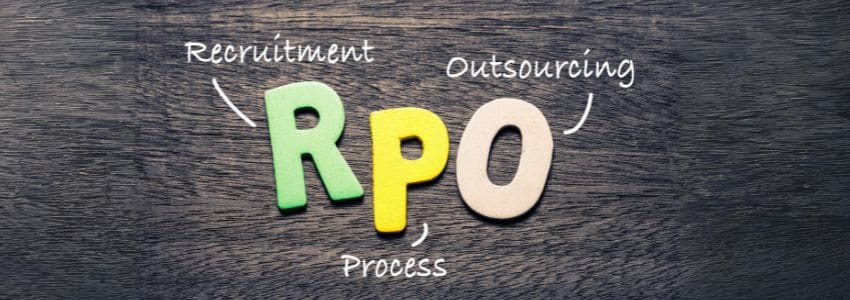 The letters RPO with the acronym spelled out as Recruitment Process Outsourcing
