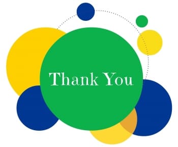 Image of Thank You message within colorful circles.