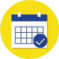 Icon of a calendar of events