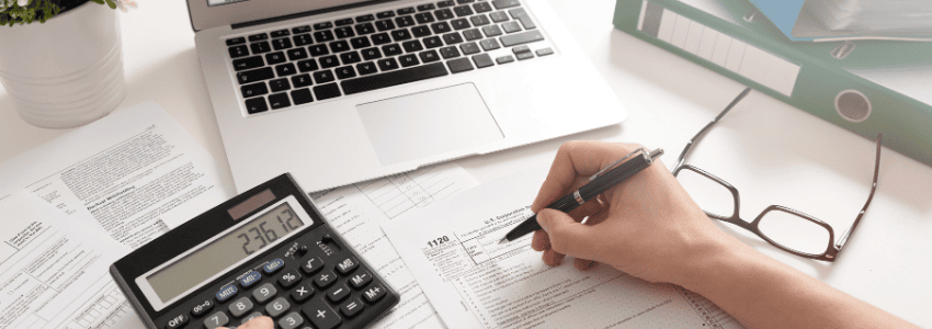 Computer screen tax form